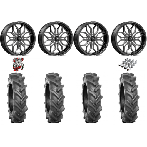 BKT AT 171 40x10-22 Tires on MSA M47 Sniper Gloss Black Milled Wheels