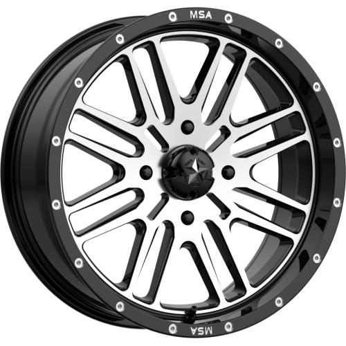 MSA M38 Brute Gloss Black Machined 16x7 Wheel/Rim