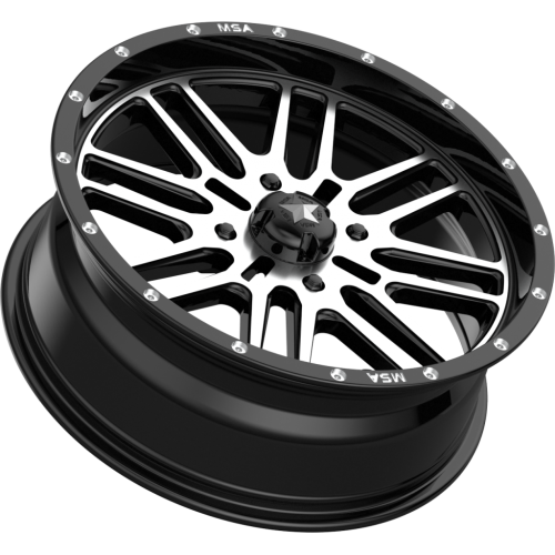 MSA M38 Brute Gloss Black Machined 16x7 Wheel/Rim