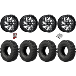 EFX MotoCrusher 40x10-18 Tires on Fuel Kompressor Gloss Black Milled Wheels