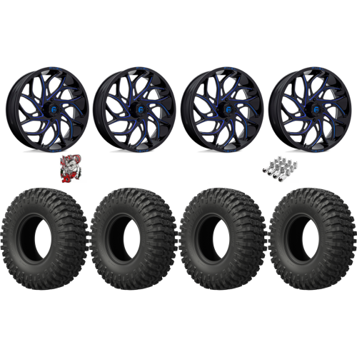 EFX MotoCrusher 40x10-18 Tires on Fuel Runner Candy Blue Wheels