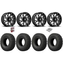 EFX MotoCrusher 40x10-18 Tires on Fuel Runner Gloss Black Milled Wheels