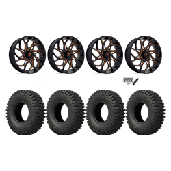 EFX MotoCrusher 40x10-18 Tires on Fuel Runner Candy Orange Wheels