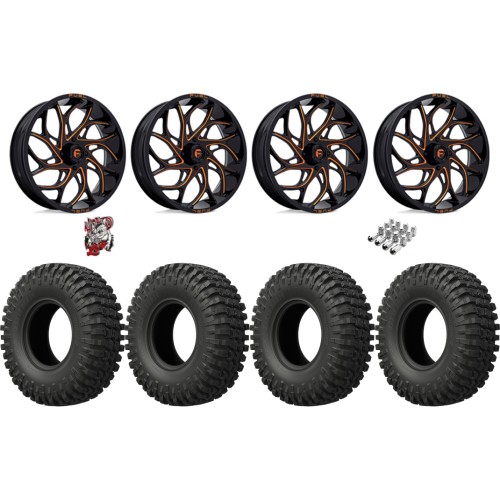 EFX MotoCrusher 40x10-18 Tires on Fuel Runner Candy Orange Wheels