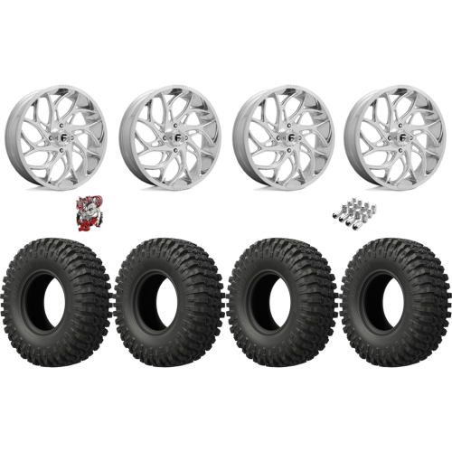 EFX MotoCrusher 40x10-18 Tires on Fuel Runner Polished Wheels