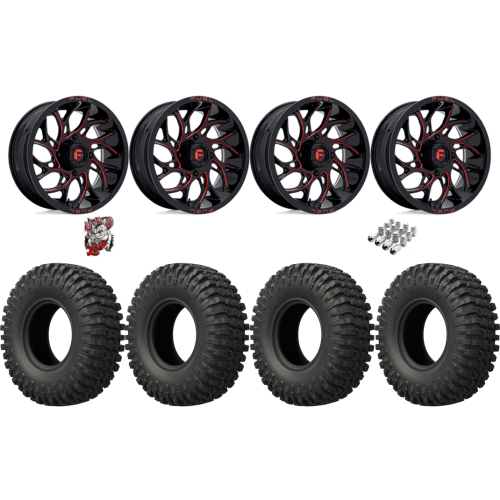 EFX MotoCrusher 40x10-18 Tires on Fuel Runner Candy Red Wheels