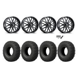 EFX MotoCrusher 40x10-18 Tires on ITP Hurricane Gloss Black Wheels