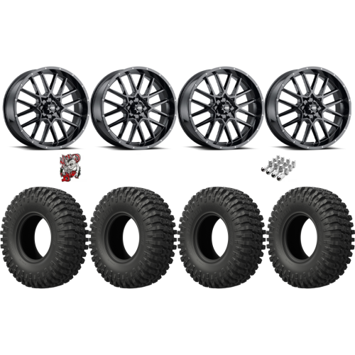 EFX MotoCrusher 40x10-18 Tires on ITP Hurricane Gloss Black Wheels