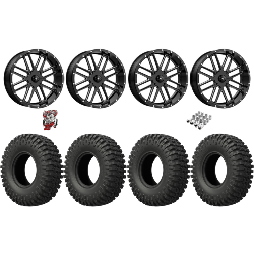 EFX MotoCrusher 40x10-18 Tires on MSA M35 Bandit Gloss Black Milled Wheels