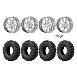 EFX MotoCrusher 40x10-18 Tires on MSA M36 Switch Brushed Titanium Wheels