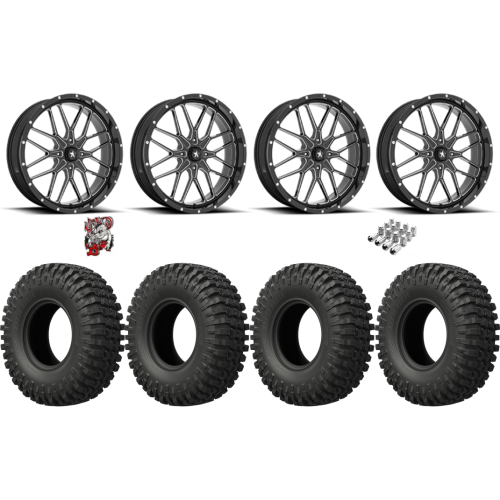 EFX MotoCrusher 37x10-18 Tires on MSA M45 Portal Gloss Black Milled Wheels