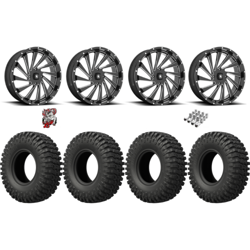 EFX MotoCrusher 37x10-18 Tires on MSA M46 Blade Gloss Black Milled Wheels