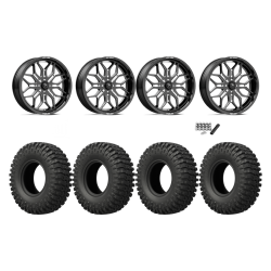 EFX MotoCrusher 37x10-18 Tires on MSA M47 Sniper Gloss Black Milled Wheels