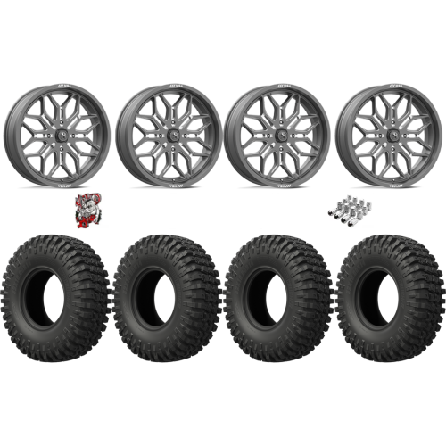 EFX MotoCrusher 37x10-18 Tires on MSA M47 Sniper Gunmetal Milled Wheels