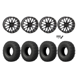 EFX MotoCrusher 37x10-18 Tires on ST-3 Matte Black Wheels