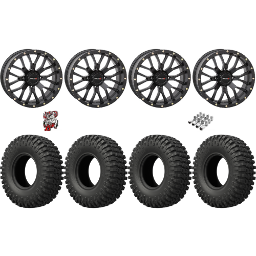 EFX MotoCrusher 40x10-18 Tires on ST-3 Matte Black Wheels