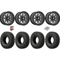 EFX MotoCrusher 32x10-15 Tires on Fuel Runner Gloss Black Milled Wheels