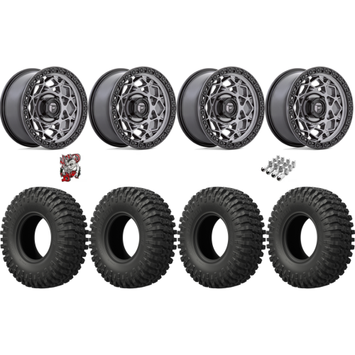 EFX MotoCrusher 33x10-15 Tires on Fuel Unit Matte Anthracite Wheels