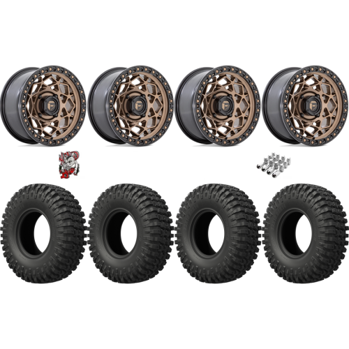 EFX MotoCrusher 32x10-15 Tires on Fuel Unit Matte Bronze Wheels