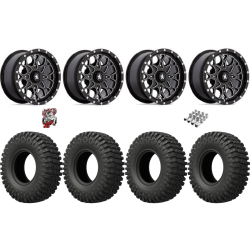 EFX MotoCrusher 32x10-15 Tires on MSA M45 Portal Gloss Black Milled Wheels