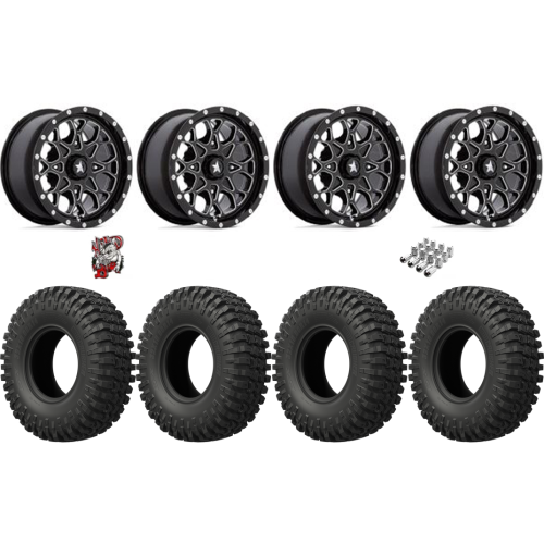 EFX MotoCrusher 32x10-14 Tires on MSA M45 Portal Gloss Black Milled Wheels