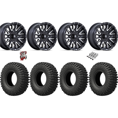 EFX MotoCrusher 33x10-15 Tires on MSA M49 Creed Matte Black & Machined Wheels