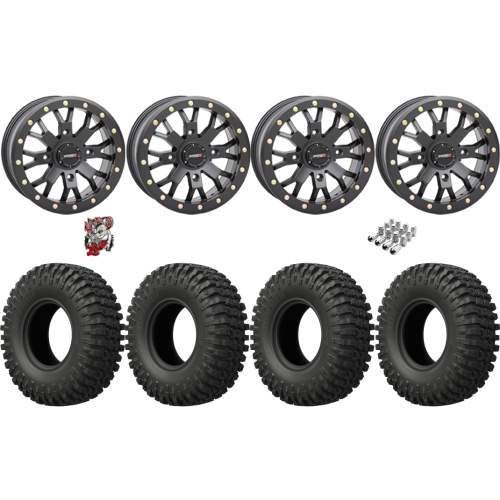 EFX MotoCrusher 32x10-15 Tires on SB-4 Matte Black Beadlock Wheels