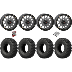 EFX MotoCrusher 32x10-15 Tires on SB-5 Gunmetal Grey Beadlock Wheels