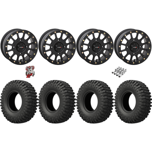 EFX MotoCrusher 33x10-15 Tires on SB-5 Matte Black Beadlock Wheels