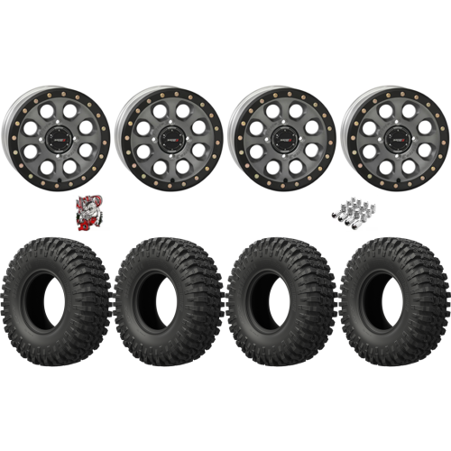 EFX MotoCrusher 33x10-15 Tires on SB-7 Matte Titanium Beadlock Wheels