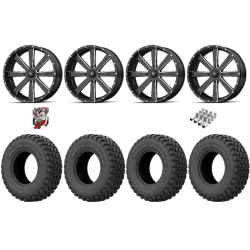 EFX MotoHammer 33x10-18 Tires on MSA M34 Flash Gloss Black Milled Wheels