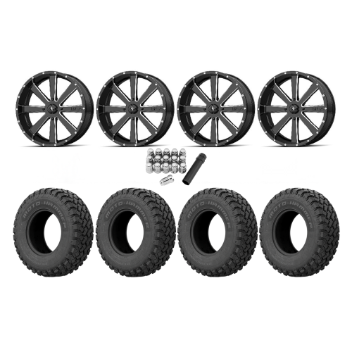 EFX MotoHammer 34x10-20 Tires on MSA M34 Flash Gloss Black Milled Wheels