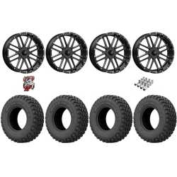 EFX MotoHammer 33x10-18 Tires on MSA M35 Bandit Gloss Black Milled Wheels