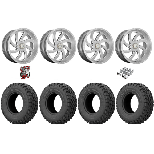 EFX MotoHammer 33x10-18 Tires on MSA M36 Switch Brushed Titanium Wheels