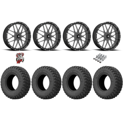 EFX MotoHammer 33x10-18 Tires on MSA M45 Portal Gloss Black Milled Wheels