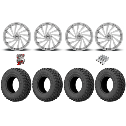 EFX MotoHammer 33x10-18 Tires on MSA M46 Blade Chrome Wheels