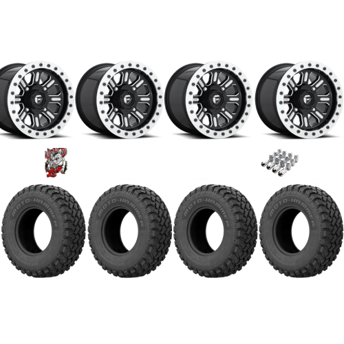 EFX MotoHammer 32x10-15 Tires on Fuel Hardline Gloss Black Milled Beadlock Wheels