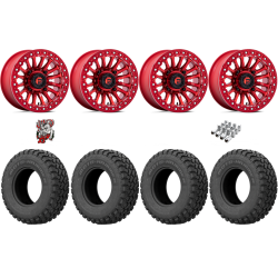 EFX MotoHammer 32x10-15 Tires on Fuel Rincon Candy Red Beadlock Wheels