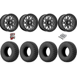 EFX MotoHammer 30x10-15 Tires on Fuel Runner Gloss Black Milled Wheels