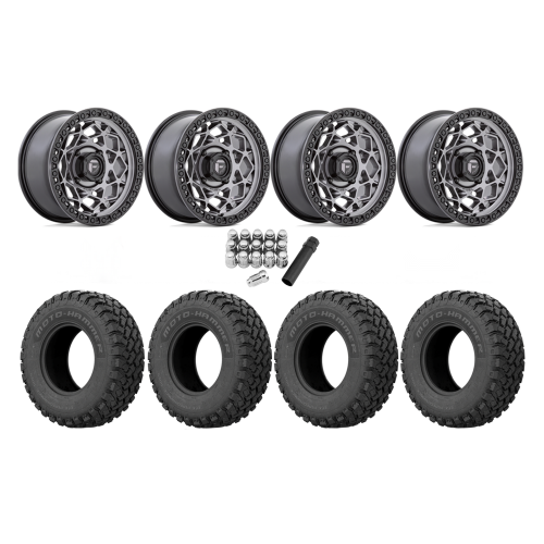 EFX MotoHammer 30x10-15 Tires on Fuel Unit Matte Anthracite Wheels