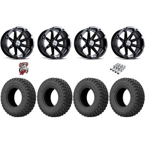 EFX MotoHammer 32x10-15 Tires on MSA M12 Diesel Gloss Black Wheels