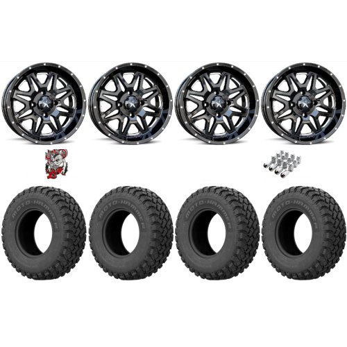 EFX MotoHammer 32x10-16 Tires on MSA M26 Vibe Gloss Black Milled Wheels