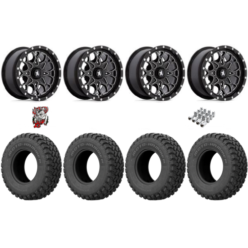 EFX MotoHammer 28x10-14 Tires on MSA M45 Portal Gloss Black Milled Wheels