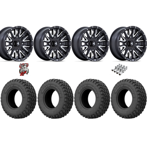 EFX MotoHammer 31x10-14 Tires on MSA M49 Creed Matte Black & Machined Wheels