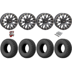 EFX MotoHammer 32x10-15 Tires on SB-4 Matte Black Beadlock Wheels