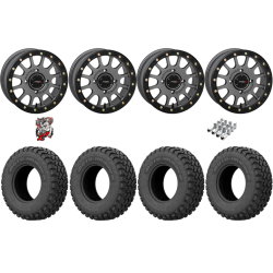 EFX MotoHammer 32x10-15 Tires on SB-5 Gunmetal Grey Beadlock Wheels