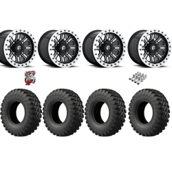 EFX MotoRally 28x10-15 Tires on Fuel Hardline Gloss Black Milled Beadlock Wheels