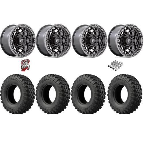 EFX MotoRally 33x10-15 Tires on Fuel Unit Matte Black Wheels