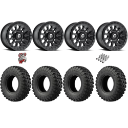 EFX MotoRally 28x10-14 Tires on Fuel Vector Matte Black Wheels