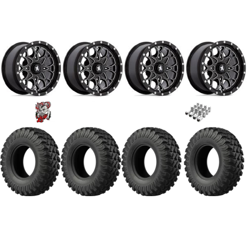 EFX MotoRally 28x10-14 Tires on MSA M45 Portal Gloss Black Milled Wheels